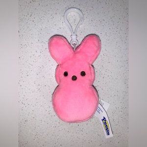 Peeps Pink Easter Bunny Rabbit Plush Keychain